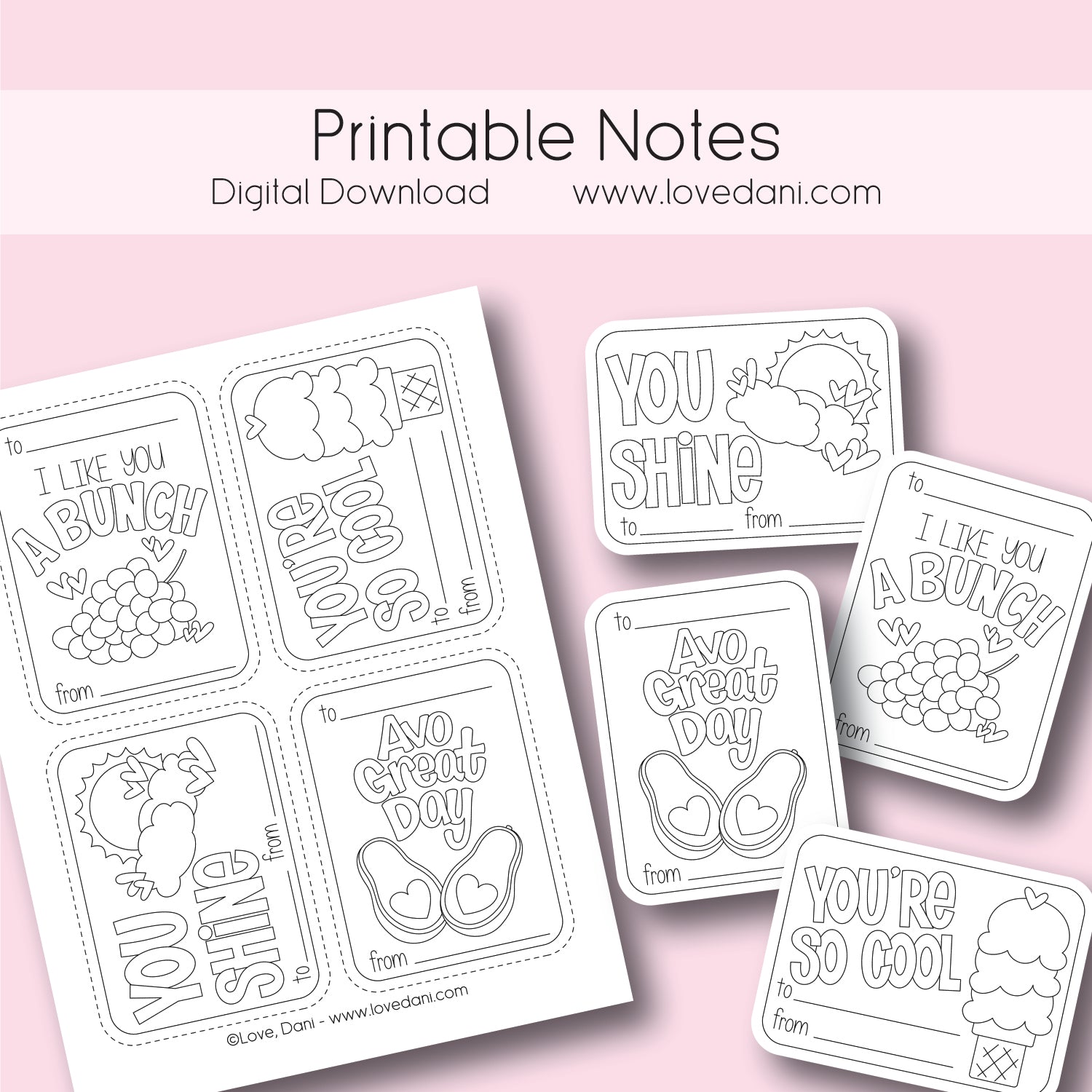 Printable Notes - Set 1 - Digital Download